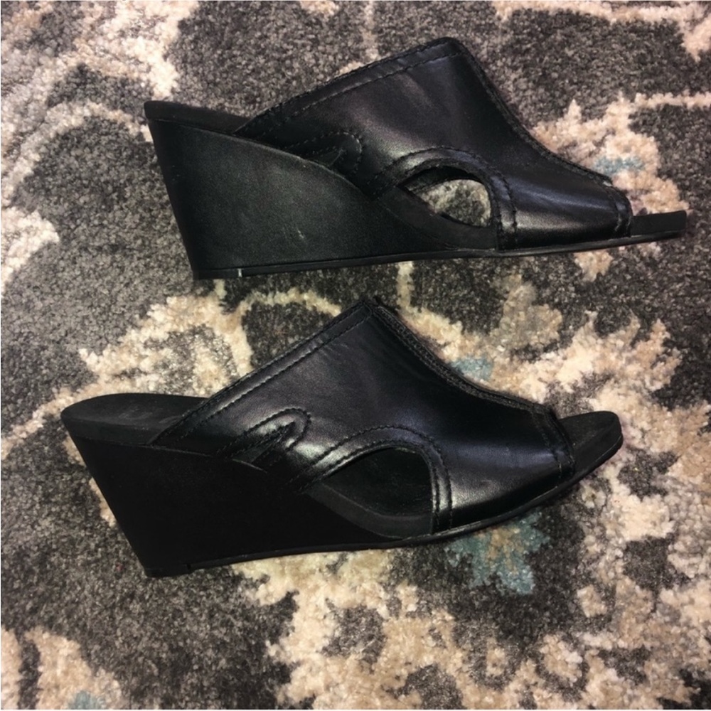 Gently used slip on wedge shoes